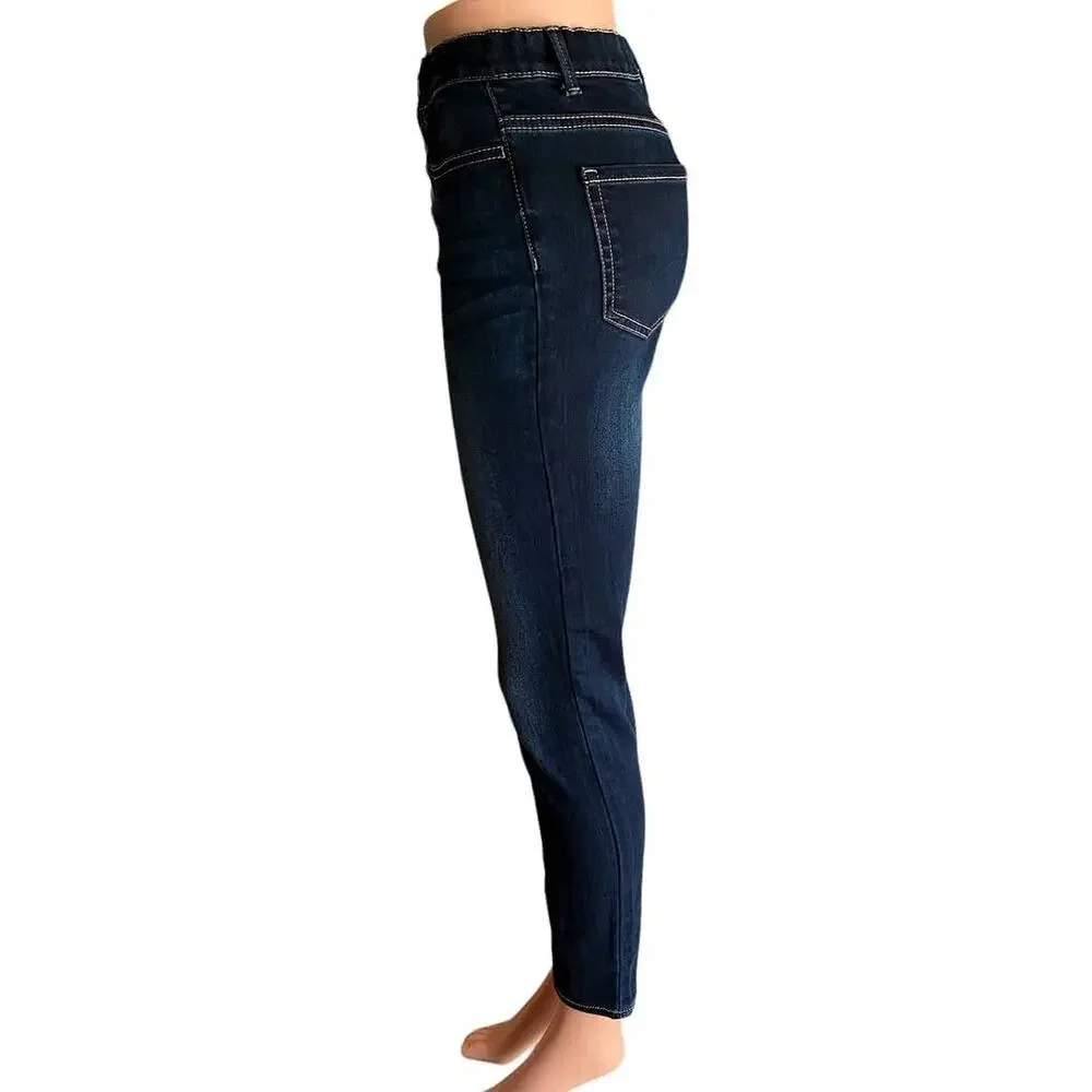 JORDACHE Super Skinny Snap Fly Denim Blue Jeans ~ Girls Size 16 Slim